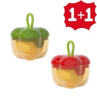 [1+1]곧음 물 세척 가능한 미니 돌돌이 반려동물 털 제거기, 1개, 그린+레드