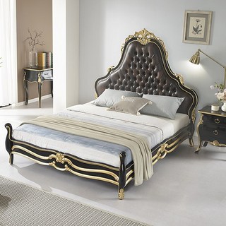 버킨스 블랙골드 마호가니 원목 엔틱 K 킹침대