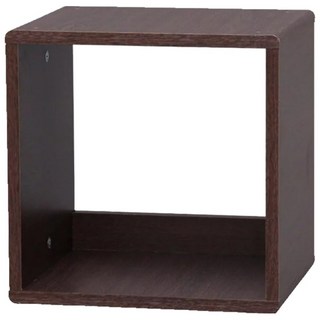 IRIS OHYAMA 愛麗思歐雅瑪 圓角無門組合收納櫃 QR-34 胡桃木色, 1個