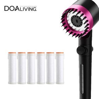 도아리빙 초강력 샤워기 고압 수압상승 필터 샤워기 헤드 본품+필터 6개입, 필터샤워기(블랙&퍼플), 1개