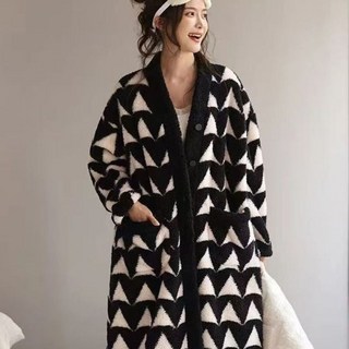 Doly睡衣長款女士套裝家居服，冬季保暖珊瑚絨長袍，秋冬爆款居家服