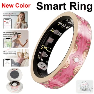 2025 스마트 링 여성 건강 관리 혈압 심박수 모니터링 IP68 멀티 스포츠 모드 남성용, 03 8, 06 Pink