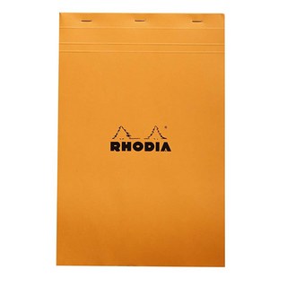 RHODIA N 16 上掀式A5筆記本 / 方格橫線空白 / 鋼筆可用 / 上掀可撕頁, 1個, 橘色封面,方格