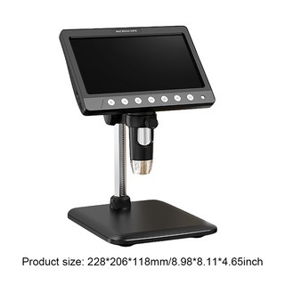 7Inch IPS Electronic Microscope 1200X Magnification Soldering 8LED Adjust Light Handheld Portable