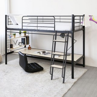 일루일루 코모드i 올인원 좌식책상형 프레임 철제 낮은 성인 학생 2층 수납 프레임, 블랙