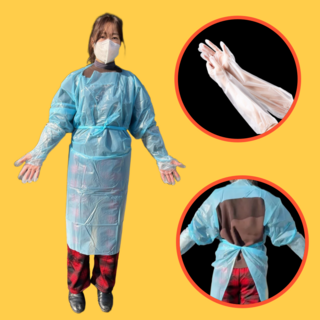 일회용 전신 비닐 앞치마 5매 + 롱비닐장갑 5쌍, 1개