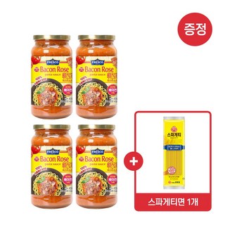 [스파게티면 500g 1개 증정] 오뚜기 프레스코 파스타소스 베이컨로제 600g 4개, [스파게티면 500g 1개 증정] 오뚜기 프레스코 파스