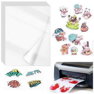 부즈푸 A4 합성지 광택 스티커용지 자가접착성 잉크젯 인쇄 가능 방수 찢어짐 방지 PP 합성지 DIY라벨 용지 잉크젯 프린터 전용 스티커 인화지, 15매
