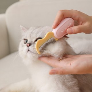 KOEWEI 고양이 접이식 브러쉬 털 엉킴 제거 미니 그루밍 브러쉬, 1개, 핑크