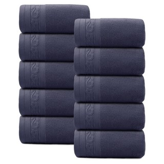 록신 프리미엄 데일리 순면 코마사 수건 40수 부드러운 호텔타월 10장세트 호텔 수건, 네이비 블루, 10개