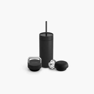 FELLOW CARTER KIT 卡特保溫瓶限定禮盒組 (一杯三蓋) 藏藍/霧面白/磨砂黑｜保溫杯 隨行杯 交換禮物, 1個, 磨砂黑