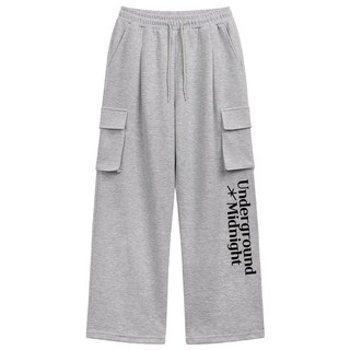 [쿠마르] 언더그라운드 카고 우먼 와이드 스웨트 팬츠 2 Color [ULZT_3002]