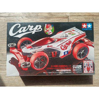 TAMIYA 田宮模型 迷你四驅 廣島東洋鯉魚隊 2019 聯名款 拼裝模型車，享受組裝樂趣與競速快感, 白, 1套