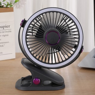 탐나지오 6인치 무드등 무선 집개형 탁상용 BLDC 저소음 아로마 클립선풍기, 그레이퍼플