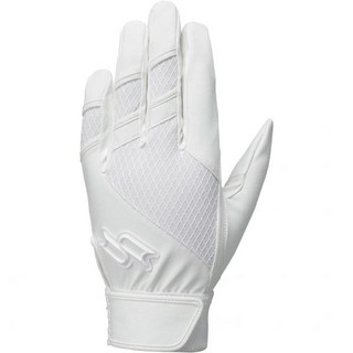 SSK(에스에스케이) 야구 배팅 장갑 고교 야구 대응 양손 EBG3003W 화이트 L, white, S, 1개