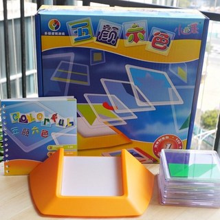 小乖蛋兒童五顏六色益智玩具 邏輯思維訓練拼圖 桌遊E7A 智力闖關遊戲學習教具, 1個, 彩盒