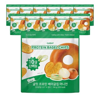 글릿 프로틴 베이글칩 어니언맛 단백질10g 저칼로리, 12개, 50g