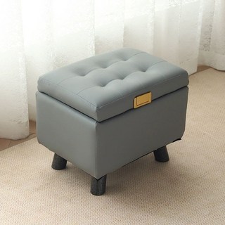 수납 스툴 정리함 패브릭 간이의자 다용도, 1개, 손잡이 포함 시안