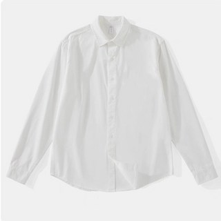 LITTLE THINGS STUDIOS 純棉素面長袖襯衫 男女款 黑白灰杏 四季百搭 日系風格, 白色