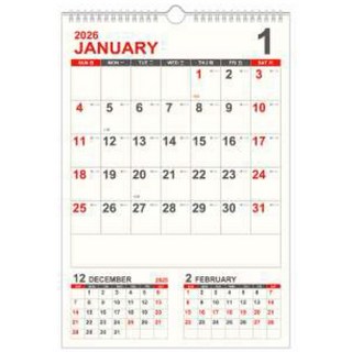 掛曆 超值8K三月掛曆 月曆 行事曆 NL2608, 1個, 2026年