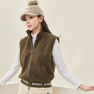 제이투제이 여성골프웨어 부클 하이넥 집업 베스트