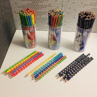 X.H. Baby【德國 LYRA】Groove slim 幼兒細款三角洞洞矯正原木鉛筆 2B HB 2H 48支/桶, 經典藍2B, 1個