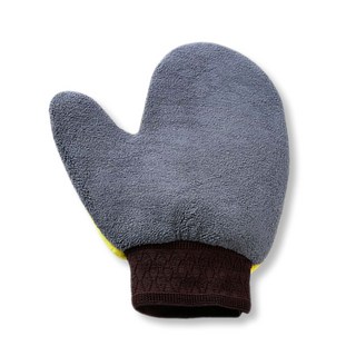 미소라인퍼니처 셀프 세차 미트 장갑 스펀지 워쉬 타월 브러쉬 용품, 옐로우+그레이 투톤, 2개