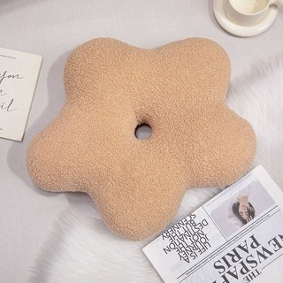 台灣熱銷 ins雲朵抱枕 毛絨抱睡枕 午睡靠枕 睡覺抱枕 辦公室腰墊 沙髮枕 抱枕靠枕 枕頭抱枕 超軟靠墊 柔軟抱, 棕色花朵35cm