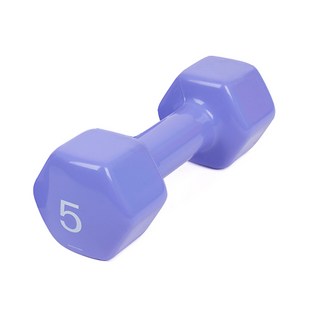 아이워너 PVC 뷰티 육각 덤벨 감성적인 컬러 아령 헬스 홈트 피트니스, 일체형, 5kg, 1개