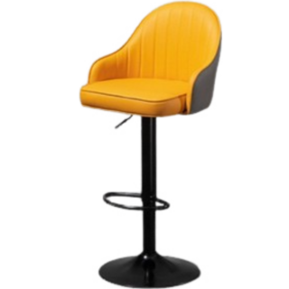 吧台椅 貝殼椅 加大底盤 升降吧檯椅 中島椅 餐椅 旋轉 辦公椅 高腳椅, 橘灰, 1個, 貝殼椅-橘灰雙色