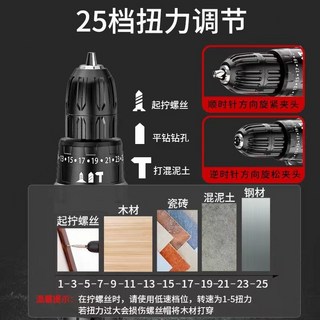 【台灣現貨】衝擊鑽 家用大功率雙速調節電動鑽 鋰電池鑽 電動工具 螺絲刀家用多功能鑽瓷機 打混凝土機 無刷衝擊鑽, 其他配件, 1個