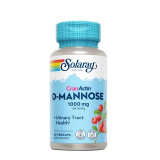 Solaray 크랜베리 추출물 함유 D 만노스 Mannose 1000mg 60베지캡슐, One Color, One Size, 1개, 60정