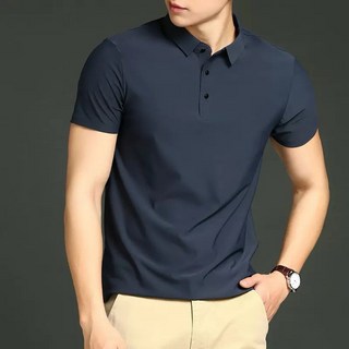 阿堯的店 L-8XL 冰絲無痕POLO衫 商務休閒翻領短袖POLO衫 加大尺碼