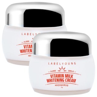 라벨영 쇼킹비타민 우유미백크림 데이크림, 55g, 2개