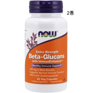 나우푸드 2통 베타글루칸+낙엽송 아라비노갈락탄 250mg 60캡슐x2, 60정, 2개
