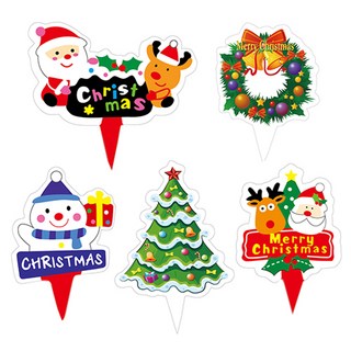 (주)아트인 크리스마스 종이 토퍼(50개), 산타&루돌프A