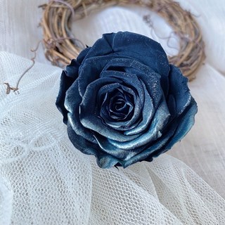 （獨家）永生花 幻彩永生玫瑰 星空系列 人魚光永生花 黑玫瑰 網美 花盒材料 永生玫瑰 玫瑰花 捧花 胸花 盆花 花束材, 冥王星系（黑玫打底）