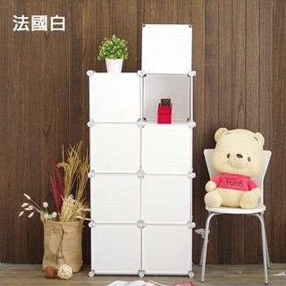 ikloo 8格8門DIY百變收納櫃 創意收納組合櫃 鞋櫃鞋架收納箱置物屏風櫃 台灣現貨, 1個, 浪漫紫, 浪漫紫