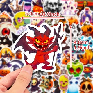 嗨購 50張 萬聖節 卡通手賬塗鴉貼紙 骷髏 南瓜 魔女 死神 黑貓, T01041985, 1個