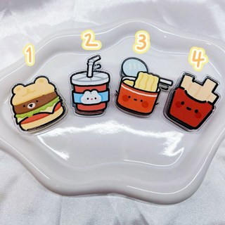 全館 食玩造型文件夾零食封口夾組 薯條漢堡泡麵可樂圖案 PP發票夾 多功能食物封口夾, 1個, 3