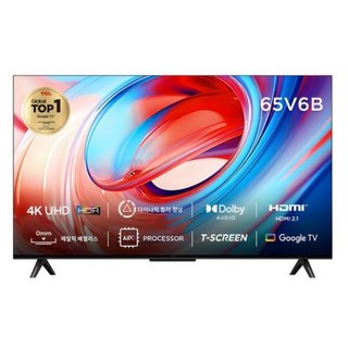 TCL 4K UHD HDR 스마트 TV, 164cm(65인치), 65V6B, 벽걸이형, 방문설치