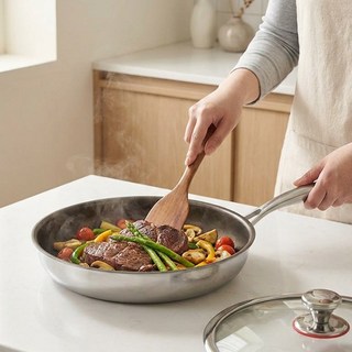 스피세프 티타늄코팅 316 스텐 후라이팬 통7중 프라이팬, 1개, 28cm