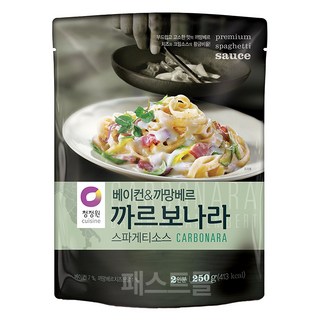 청정원 베이컨 앤 까망베르 까르보나라 스파게티소스, 250g, 1개