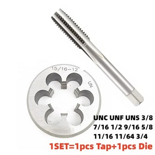 미국식 나사 핸드 탭 및 다이 세트 파인 스레드 슈트 UNC UNF UNS 3/8 7/16 1/2 9/16 5/8 11/16 11/64 3/4 1, [09] 7I16-14UNC, [01] 1SET, 1개