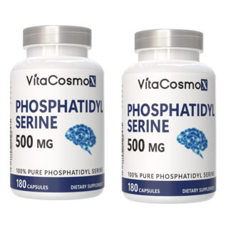 미국직배송 VitaCosmoX Phosphatidylserine 포스파티딜세린 500mg, 2개, 180정