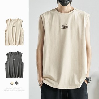 無袖T恤男夏季潮流坎肩上衣 男士運動健身籃球背心 透氣網眼舒適潮流