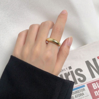 SUMMER韓 銀飾 圓身素戒 韓國飾品