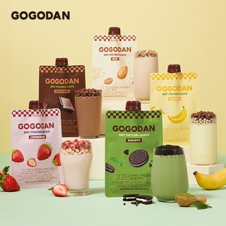 整袋賣場 GOGODAN 韓國蛋白奶昔 40g 代餐 高蛋白飲品 (可可/草莓/香蕉/抹茶), 1個, 香蕉牛奶,整袋（5包）