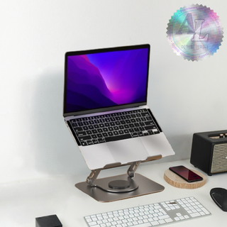 AL컴퍼니 360도 회전 각도 높이 조절 접이식 노트북 스탠드 거치대, 그리즐그레이