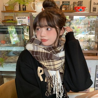 【熱銷Top1-限時下殺】COSMOS-圍巾 韓版格子圍巾女冬季學生百搭保暖ins學院風jk圍脖